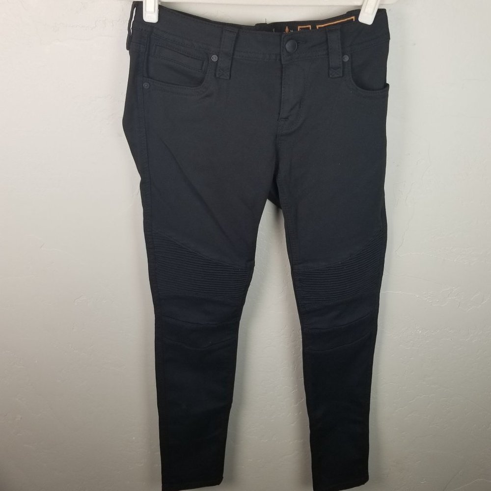 Rock Revival Women's 29 Black Sheryl Skinny Jeans Moto Jeggings Casual Pants